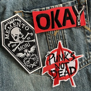 พังค์ punk not dead ตัวรีดติดเสื้อ อาร์มรีด อาร์มปัก ตกแต่งเสื้อผ้า หมวก กระเป๋า แจ๊คเก็ตยีนส์ Hipster Embroidered Ir...