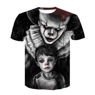 เสื้อยืด พิมพ์ลายตัวตลก Stephen King It Movie สไตล์ฮาราจูกุ สําหรับผู้ชาย