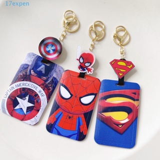 Expen กระเป๋าใส่บัตร ลาย Marve Iron Man Spideman Captain America แบบพกพา สําหรับนักเรียน