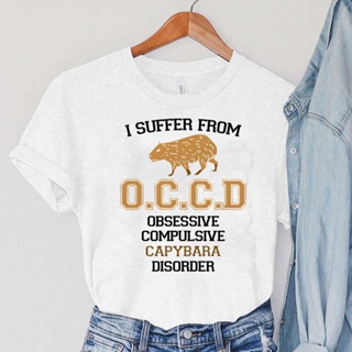 เสื้อยืด พิมพ์ลายการ์ตูนสัตว์ Capybara I Suffer From Obsessive