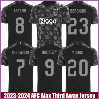 เสื้อกีฬาแขนสั้น ลายทีม Ani 2023-2024 AFC Ajax Third Away Bergwijn Berghuis Taylor Kudus พลัสไซซ์