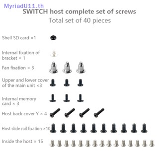 Myriadu ชุดสกรู แบบเปลี่ยน สําหรับเกมคอนโซล Lite Console Phillips Y Host Screw 40 ชิ้น