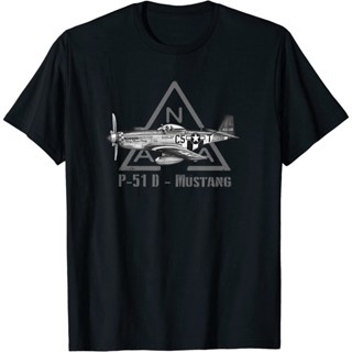 ใหม่ เสื้อยืด ลายเครื่องบินรบทหารอเมริกาเหนือ WW2 ไซซ์ S-3XL         