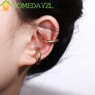 Somedayzl ต่างหูคลิป อินเทรนด์ 2 ชิ้น / เซต กระดูกอ่อน ผู้หญิง ผู้ชาย Tragus เครื่องประดับกลมใหญ่