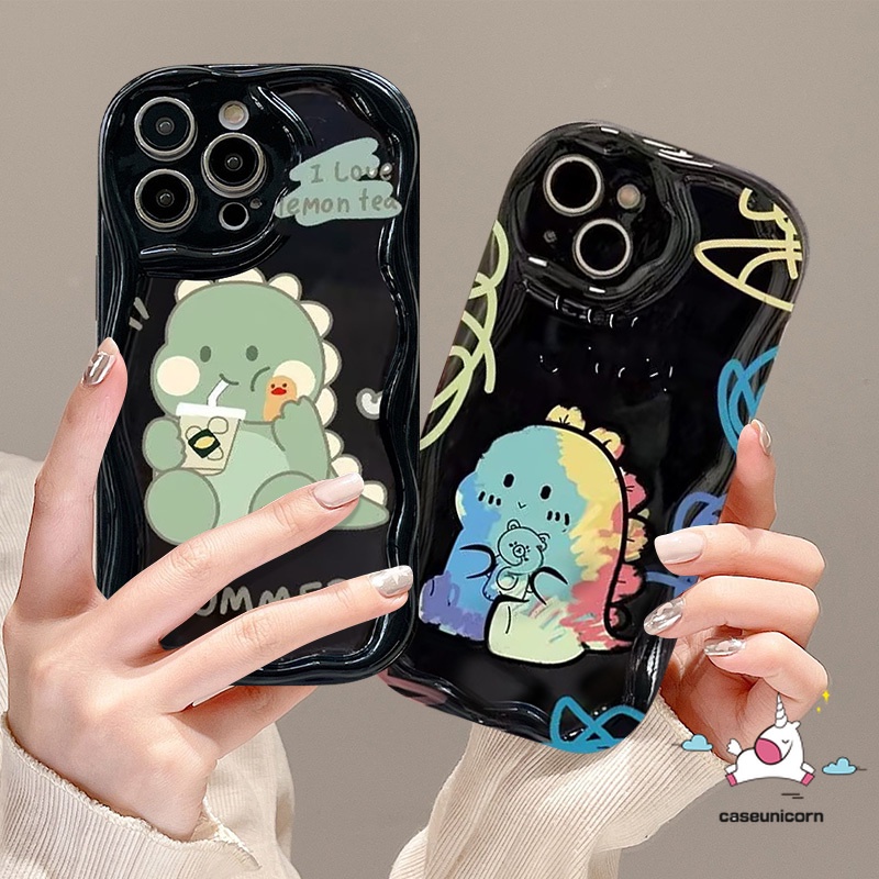 เคสโทรศัพท์มือถือ Tpu แบบนิ่ม ลายไดโนเสาร์ 3D ขอบโค้ง สีสันสดใส สําหรับ IPhone 7Plus XR 11 13 14 12 Pro MAX X XS MAX 7 6S 6 8 Plus SE 2020