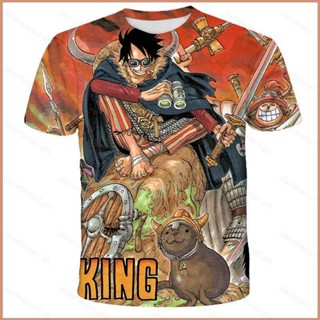 เสื้อยืดแขนสั้นลําลอง ทรงหลวม พิมพ์ลายอนิเมะ One Piece Luffy Zoro 3D พลัสไซซ์ สําหรับผู้ชาย และผู้หญิง 23 ชิ้น