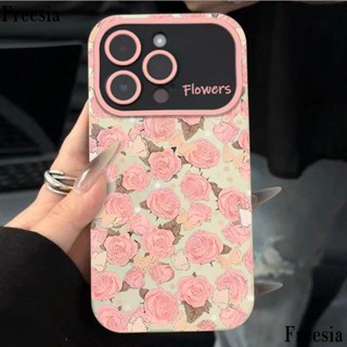 เคสโทรศัพท์มือถือนิ่ม ลายดอกกุหลาบ สไตล์โรแมนติก สําหรับ Iphone 14pro 7p max 13pro12 11 NRUI