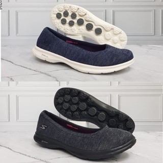 Skechers Gostep รองเท้าบัลเล่ต์ ส้นแบน ใส่สบาย เมมโมรี่โฟม สําหรับผู้หญิง ใส่ทํางาน