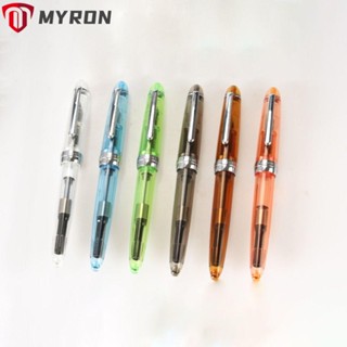 Myron ปากกาหมึกซึม พลาสติกใส 0.5 มม. สีสันสดใส สําหรับสํานักงาน