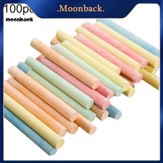 &lt;moonback&gt; ชอล์กวาดภาพระบายสี ไร้ฝุ่น 100 แท่ง สีสันสดใส อุปกรณ์สํานักงาน โรงเรียน