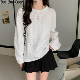 Ruo Bei Xuan เสื้อสเวตเตอร์สตรีแขนยาวทรงหลวมใหม่ระดับไฮเอนด์