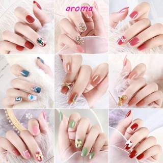 Aroma เล็บปลอม แบบเต็มรูปแบบ ถอดออกได้ สําหรับตกแต่งเล็บ DIY