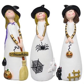 New Halloween Witch Ornaments Resin Statue Decoration Cute Home Ornaments Crafts