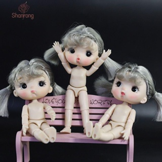 Shanrong BJD แอ็คชั่นฟิกเกอร์ ตุ๊กตาเหมือนคน ตุ๊กตาบาร์บี้ ของขวัญวันเกิด ดวงตาตุ๊กตาน่ารัก ขยับข้อต่อได้ 3D OB11 อุปกรณ์เสริม สําหรับตุ๊กตาเด็กผู้หญิง