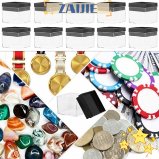 Zaijie24 กล่องอะคริลิคใส ทนทาน สําหรับจัดเก็บแร่ธาตุ 10 ชิ้น