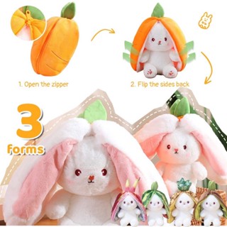 【TikTok】Fruit Rabbit Plush 2in1ตุ๊กตากระต่ายน่ารัก แบบนิ่ม รูปผัก แครอท สตรอเบอร์รี่ ผลไม้ กระต่าย ของขวัญวันเกิด สําหรับตกแต่งบ้าน