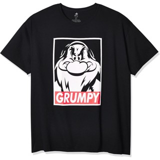 [S-5XL] ดิสนีย์เสือยืดผู้ชาย เสื้อบอดี้โ Disney Mens Snow White And Seven Dwarfs Grumpy Graphic T-Shirt Disney MensB4z