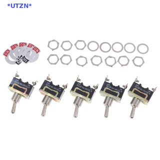 Utzn&gt; ใหม่ สวิตช์โยกเปิด ปิด 15A 250V SPST 2Pin สําหรับเรือ รถยนต์ 5 ชิ้น