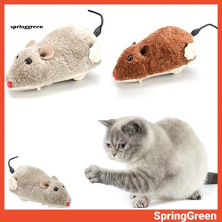 (SPRINGGREEN) ของเล่นตุ๊กตาหนูไขลาน สําหรับสัตว์เลี้ยง สุนัข แมว