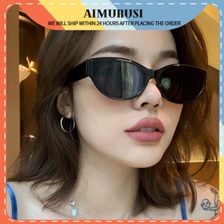 (AIMURUSI) แว่นกันแดดแฟชั่น ทรงวงรี สไตล์ฮิปฮอป วินเทจ ยุโรป อเมริกา