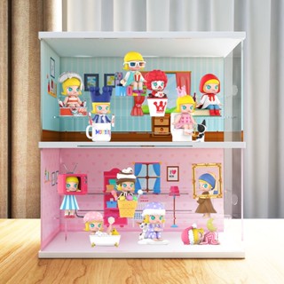 🔥 โปรโมชั่นใหญ่ 🔥Bubble Mart Molly Jasmine s Day Scene Storage Box Overlay Manual Blind Box Small Room Dustproof Displ