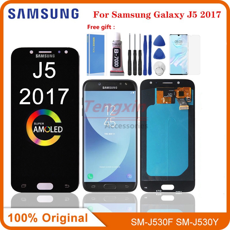 5.2 "; Super AMOLED LCD J530 สําหรับ Samsung Galaxy J5 2017 J530 J530FM จอแสดงผล LCD Touch Screen Di