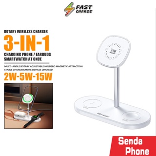 แท่นชาร์จ แบบไร้สาย RP-W69 3 in1 22W Wireless Charger ชาร์จเร็ว สำหรับชาร์จสมาร์ทโฟน หูฟัง สมาร์ทวอทช์ แม่เหล็กดูดแน่น