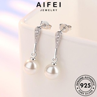 AIFEI JEWELRY แท้ 925 ต่างหู แฟชั่น เครื่องประดับ เงิน รูปร่างหยดอารมณ์ หนีบ ต้นฉบับ ห่วง ตุ้มหู Silver เกาหลี ไข่มุก เครื่องประดับ ผู้หญิง E118