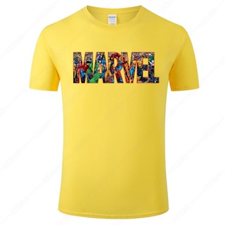 เสื้อยืดแขนสั้นฤดูร้อน Marvel พิมพ์เสื้อยืดผู้ชายเสื้อลำลองแบรนด์เสื้อยืดแฟชั่นผ้าฝ้ายแขนสั้น Cool Tee Unisex เสื้อผ้า j