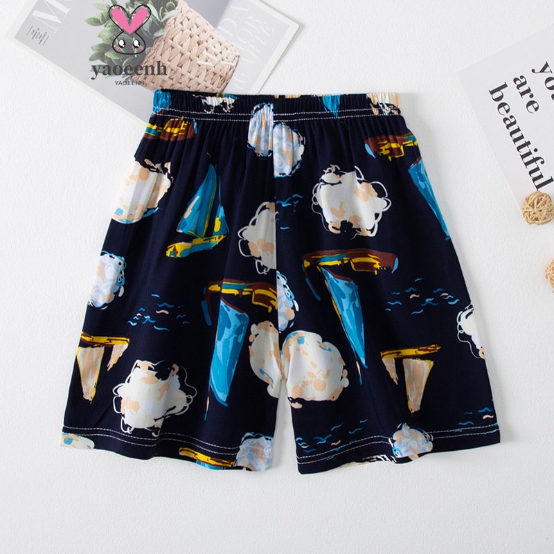 【YAOEENH】100-xl แม่และเด็ก สวมกางเกงขาสั้น ชายหาด เด็กผู้ชาย เด็กผู้หญิง การ์ตูน