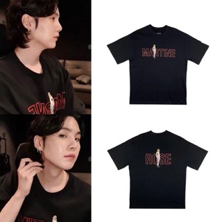 [S-5XL] KPOP BTS SUGA เดียวกันพิมพ์ผ้าฝ้ายเสื้อยืดผู้ชายและผู้หญิงพลัสขนาดแนวโน้มหลวมรอบคอแขนสั้น TOP 2022 ใหม่สไตล์เกาห