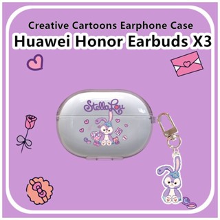 【Ĕĕ】เคสหูฟัง แบบนิ่ม แบบใส ลายการ์ตูน สําหรับ Huawei Honor Earbuds X3 X3