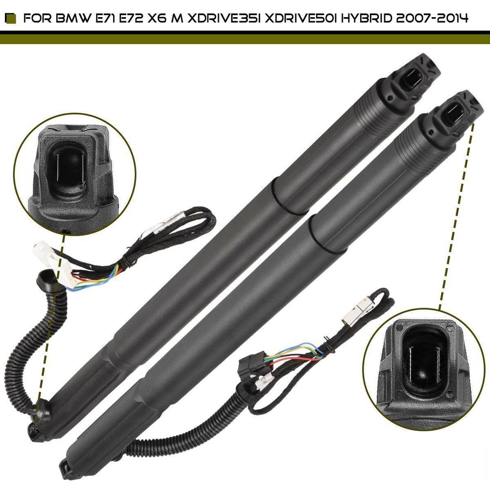 2x ตัวรองรับลิฟต์ท้ายกระบะท้ายสําหรับ BMW E71 E72 X6 w/ที่เปิดไฟ 51247332697 51247332698