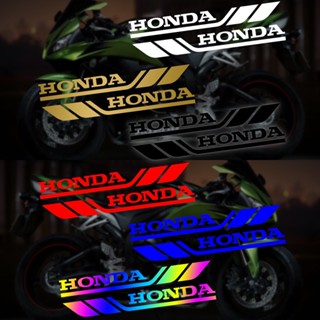 สติกเกอร์สะท้อนแสง ลายโลโก้ตัวอักษร Honda Kawasaki กันน้ํา สําหรับตกแต่งกระจกมองหลังรถยนต์ รถจักรยานยนต์ จํานวน 1 คู่