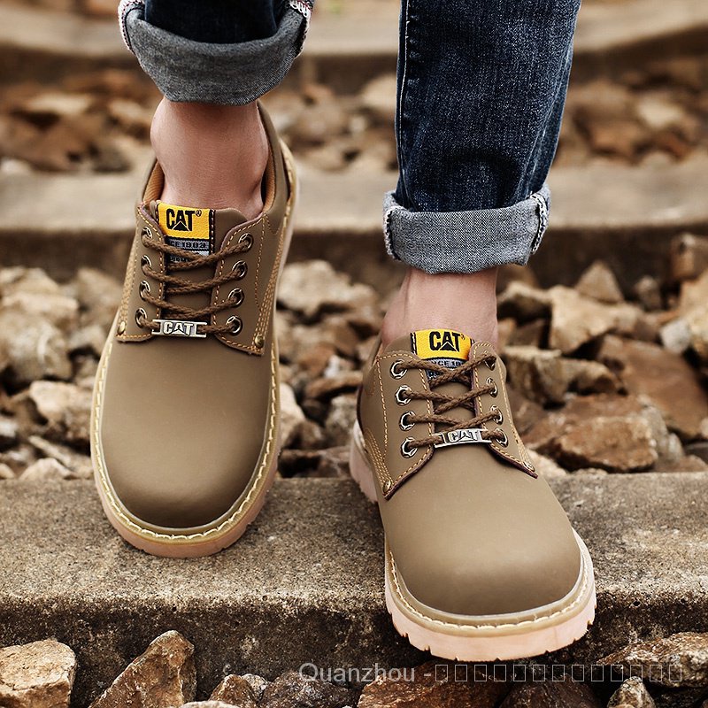 [ของแท้] Caterpillar 1904 รองเท้าบูทมาร์ติน ข้อสั้น แบบหนัง กันน้ํา กันลื่น สําหรับผู้ชาย และผู้หญิง QFVJ