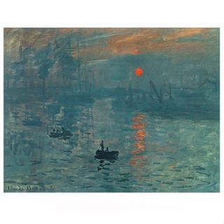 [F088] โปสเตอร์กระดาษคราฟท์ ลาย Monet Sunrise Impression สไตล์เรโทร สําหรับตกแต่งคาเฟ่ บาร์