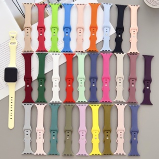 สายนาฬิกาข้อมือซิลิโคน แบบบาง ลายผีเสื้อ สําหรับ Apple Watch Series 8 7 6 SE 5 4 3 2 1 Bnad Correa IWatch 38 40 41 42 44 45 มม.