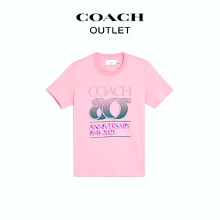 Coach เสื้อแขนสั้น ผ้าฝ้าย พิมพ์ลาย สําหรับผู้หญิง_02