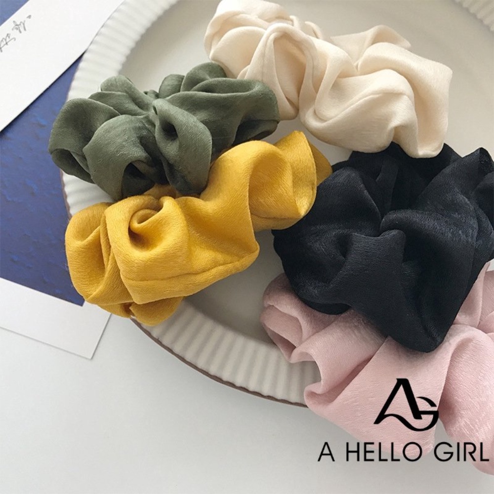 A HELLO GIRL ที่คาดผม ผ้าซาติน สีพื้น หรูหรา สําหรับผู้หญิง