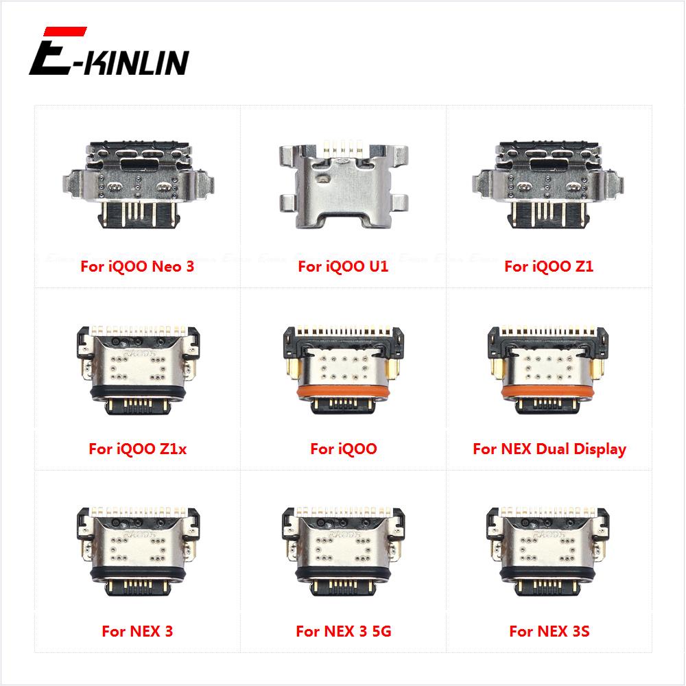 Micro USB แจ็คเชื่อมต่อซ็อกเก็ตสําหรับ Vivo iQOO Neo 3 U1 Z1 Z1x NEX Dual Display 3S 3 5G Type-C ชาร