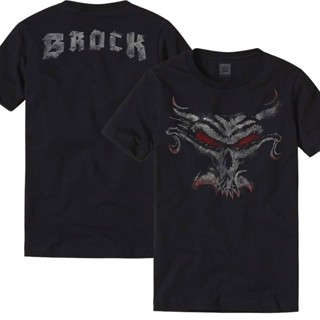 เสื้อยืด พิมพ์ลายหัวกะโหลก WWE Brock Lesnar Suplex City Skyline สีดํา สําหรับผู้ชาย 2023