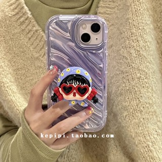 ใหม่ เคสโทรศัพท์มือถือแบบกระจก กันกระแทก ลายแมวโต้คลื่นน่ารัก สําหรับ Iphone 14promax 13 11 14pro 13pro 14