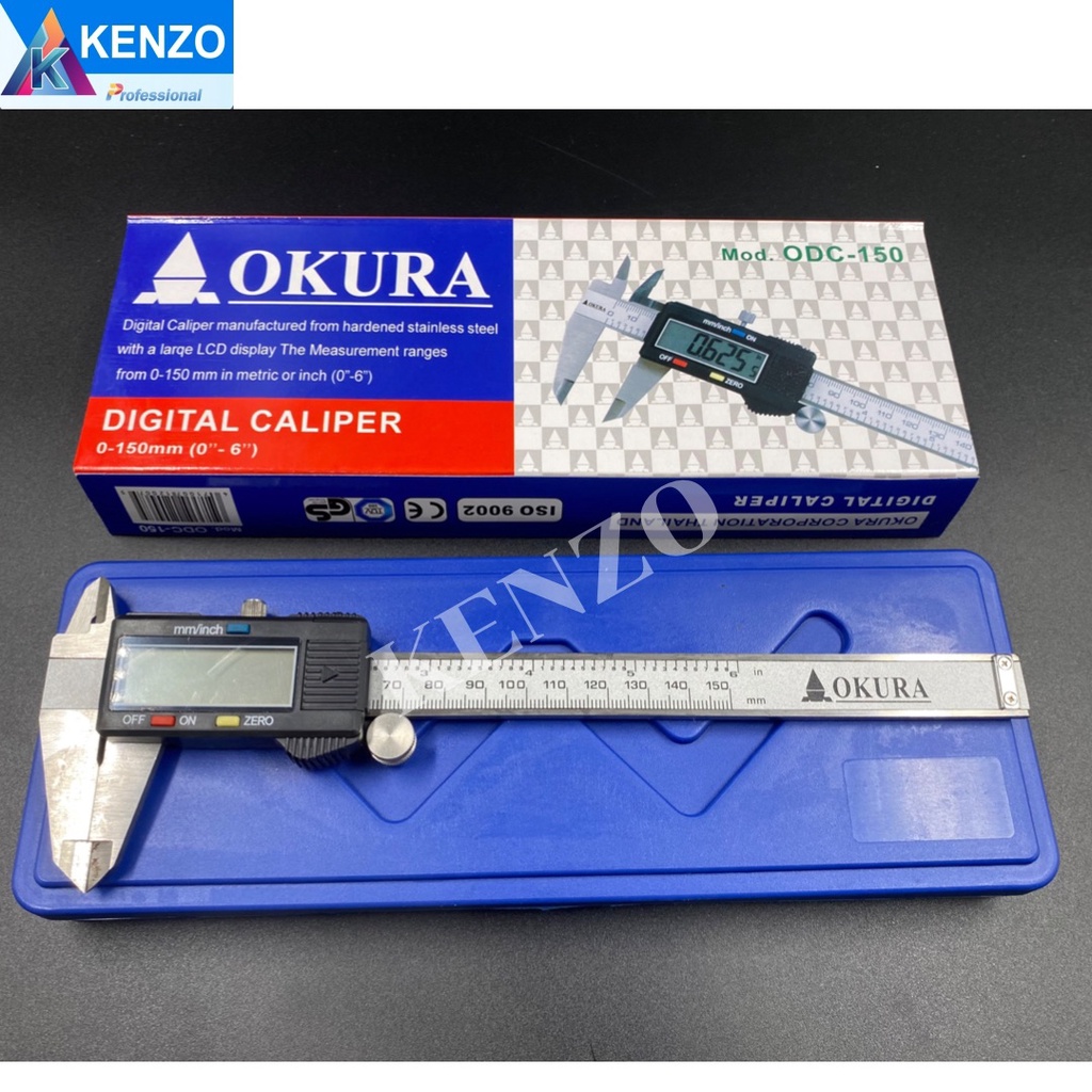 TOOLS Okura เวอร์เนียร์ดิจิตอล วัดชิ้นงาน สินค้าคุณภาพดี ตัวงานเป็นสแตนเลส S พร้อมจัดส่ง