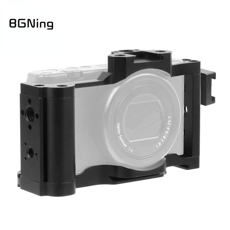 Bgning กรงกล้อง DSLR อลูมิเนียม พร้อมเมาท์สกรู 1/4 นิ้ว 3/8 นิ้ว สําหรับ Sony ZV1 Rig Vlog