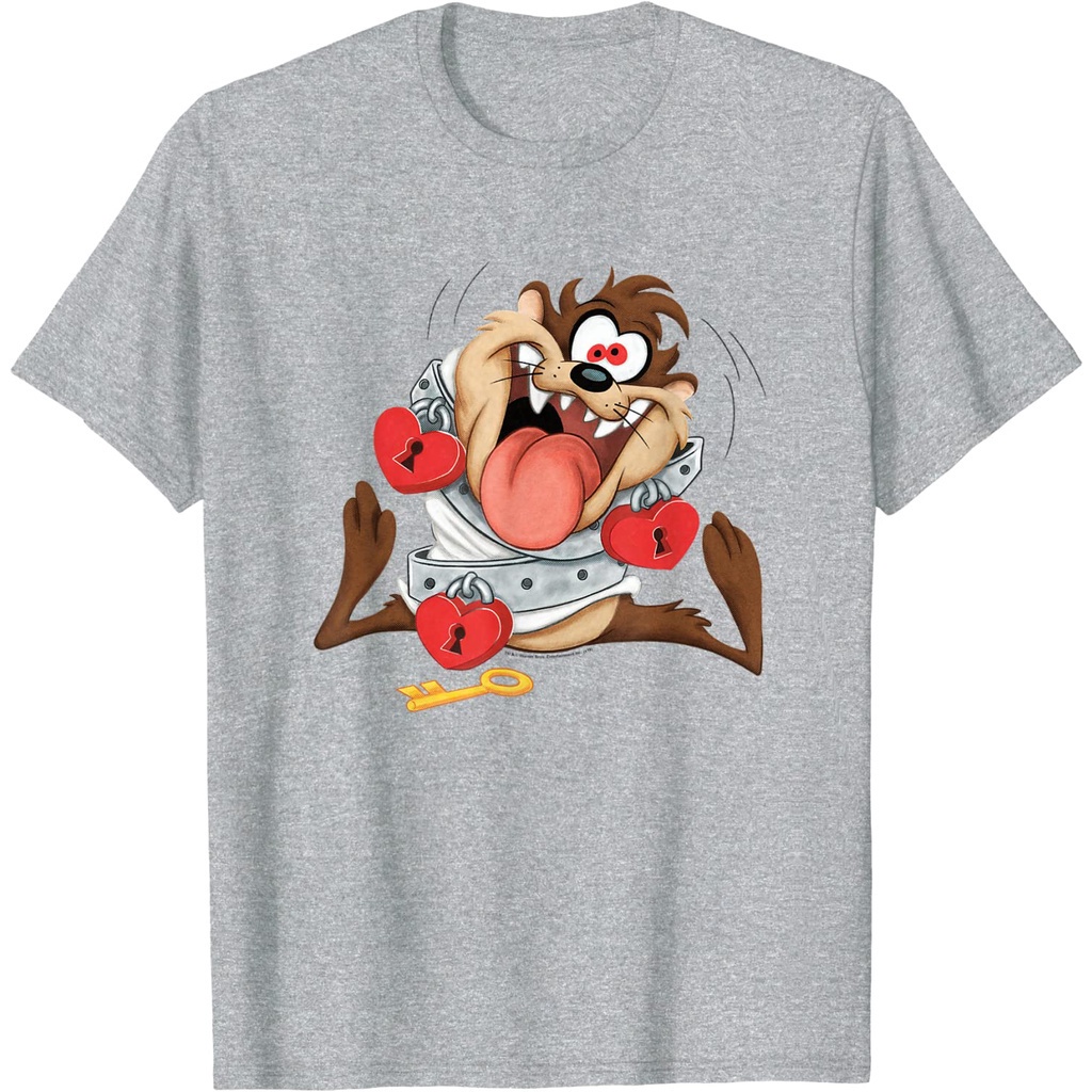 081เสื้อยืด พิมพ์ลาย Looney Tunes Taz Love Locked แฟชั่นสําหรับเด็กผู้ชาย และผู้หญิง อายุ 12 3 4 5 6