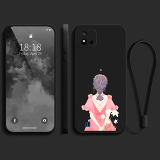 เคส REALME C20 REALME C20A REALME C11 2021 REALME C21 REALME C21Y C25Y REALME C35 4G NARZO เคสซิลิโคนนิ่ม ลายการ์ตูนผู้หญิง พร้อมสายคล้อง สําหรับ