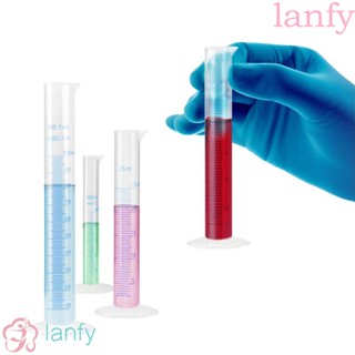 Lanfy กระบอกตวงพลาสติกใส ทรงกระบอก สําหรับห้องทดลอง