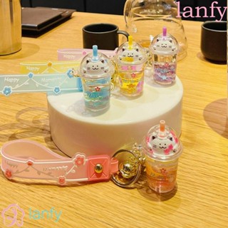 Lanfy พวงกุญแจ จี้รูปแมว ชานม แก้วชานม น้ําอัดลม ขนาดเล็ก สร้างสรรค์ สําหรับห้อยกระเป๋าเป้สะพายหลัง