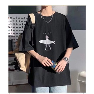 【hot sale】เสื้อยืดแขนสั้น คอกลม แขนห้าส่วน ทรงหลวม สไตล์ฮ่องกง แฟชั่นฤดูร้อน สําหรับผู้ชาย