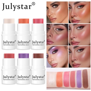 Julystar บลัชออนแต่งหน้า เนื้อฝุ่น กลิตเตอร์ ติดทนนาน กันน้ํา 6 สี สําหรับผู้หญิง